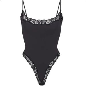 SKIMS Black Lace Shapewear Bodysuit